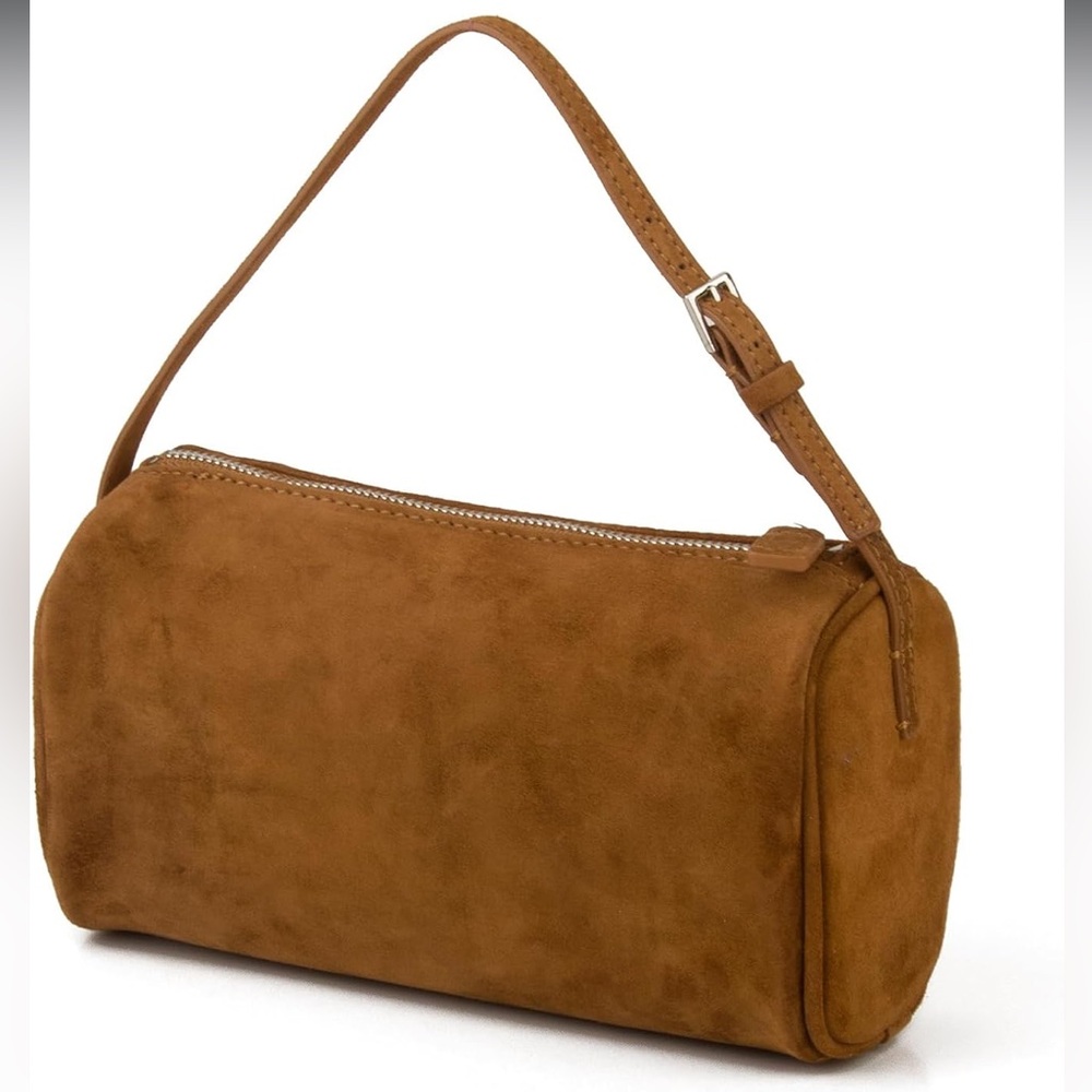 Elegant Tan Faux Suede Mini Bag